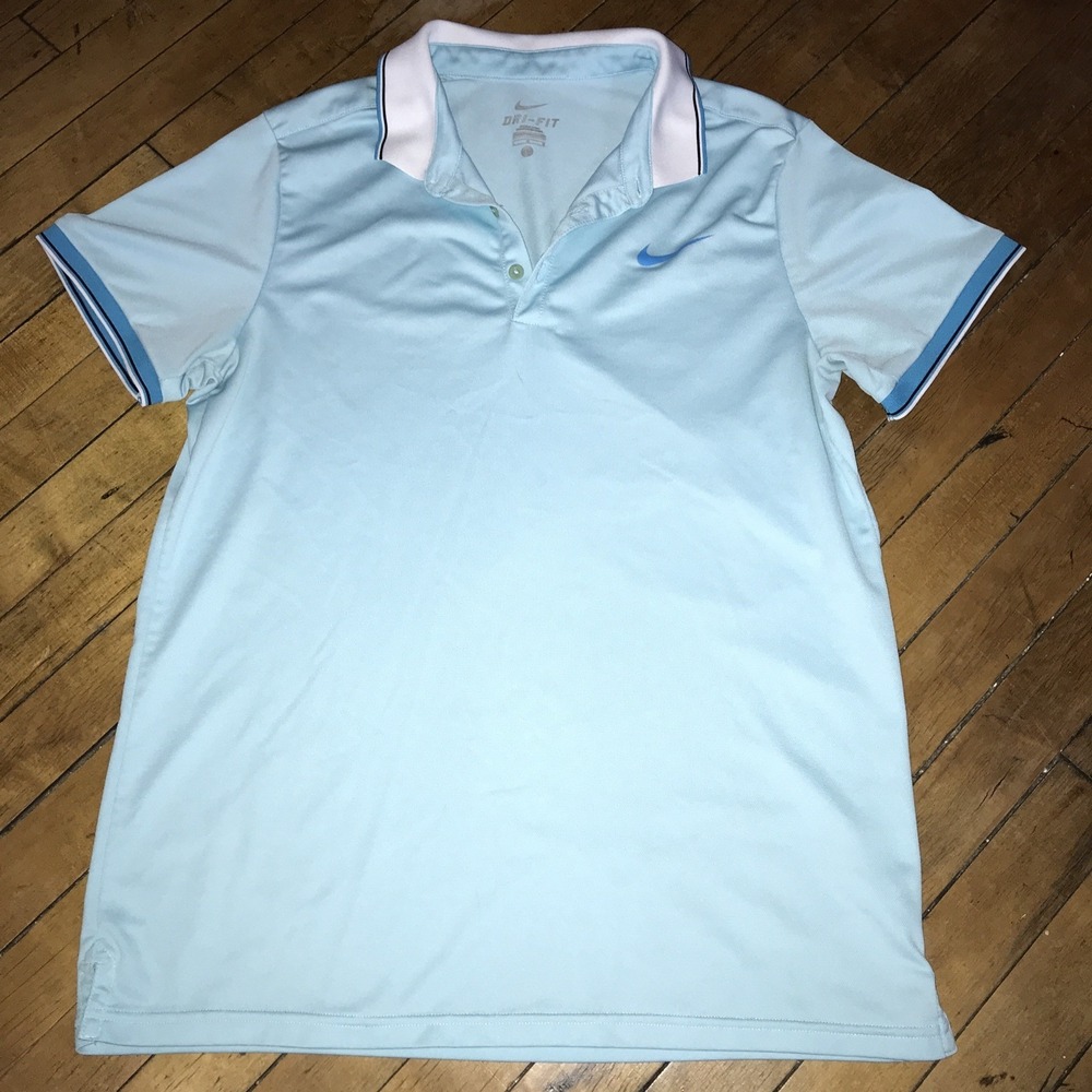 Nike‎ DriFit Mens Teal Large Short Sleeve Golf Polo